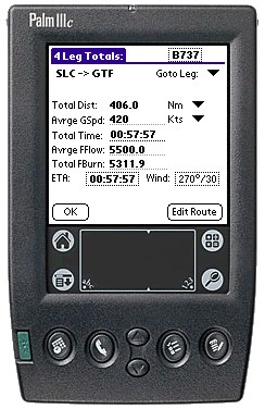 Palm IIIc - FlyBy Nav Pro Route Total Screen