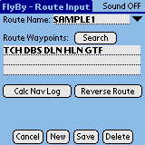 Route Input Screen