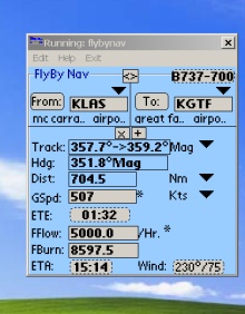 SkyWriter Software - FlyBy Nav Windows Version Picture
