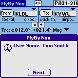 FlyBy Nav User Name