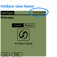 HotSync User Name