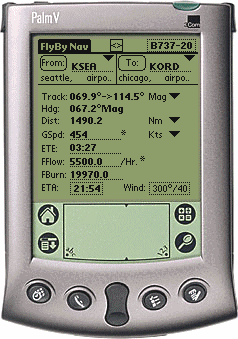Palm V - FlyBy Nav Main Screen